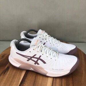 ASICS Gel Challenger 14 Tennis Shoes White Purple Orange Women Size 10 Cushion